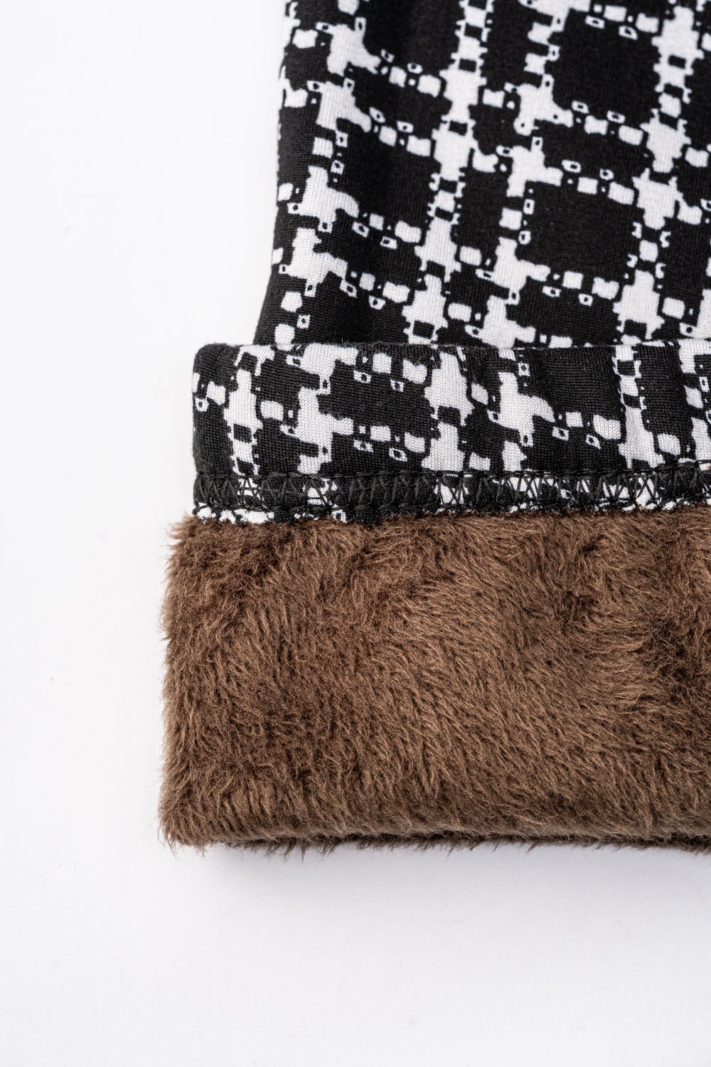 B&W Plaid Checks - Cozy Lined Leggings