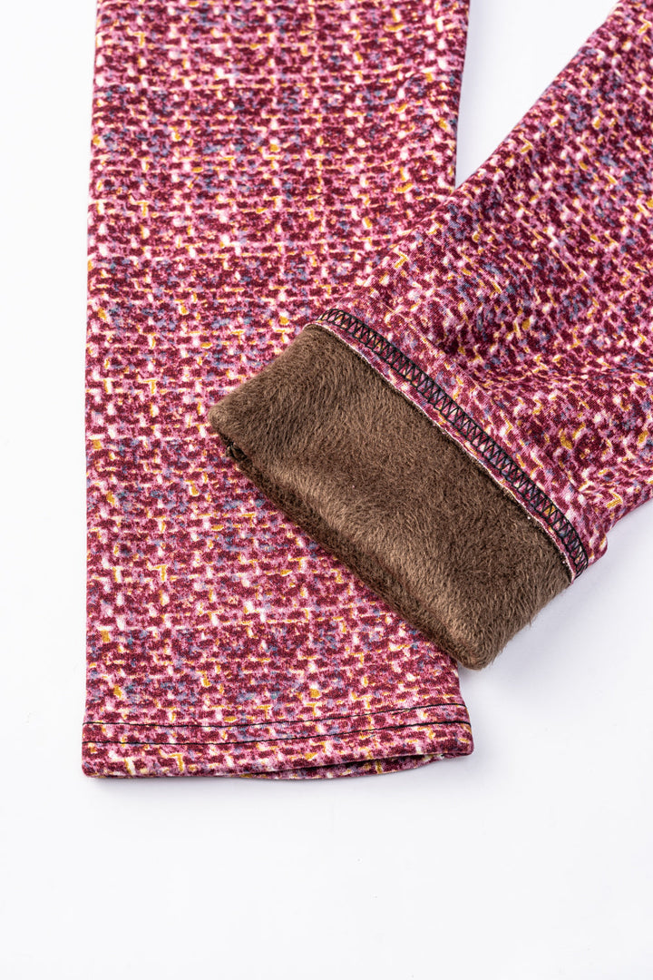 Magenta Tartan - Cozy Lined Leggings