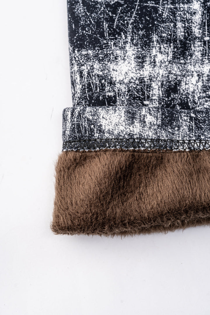 B&W Marbled - Cozy Lined Leggings