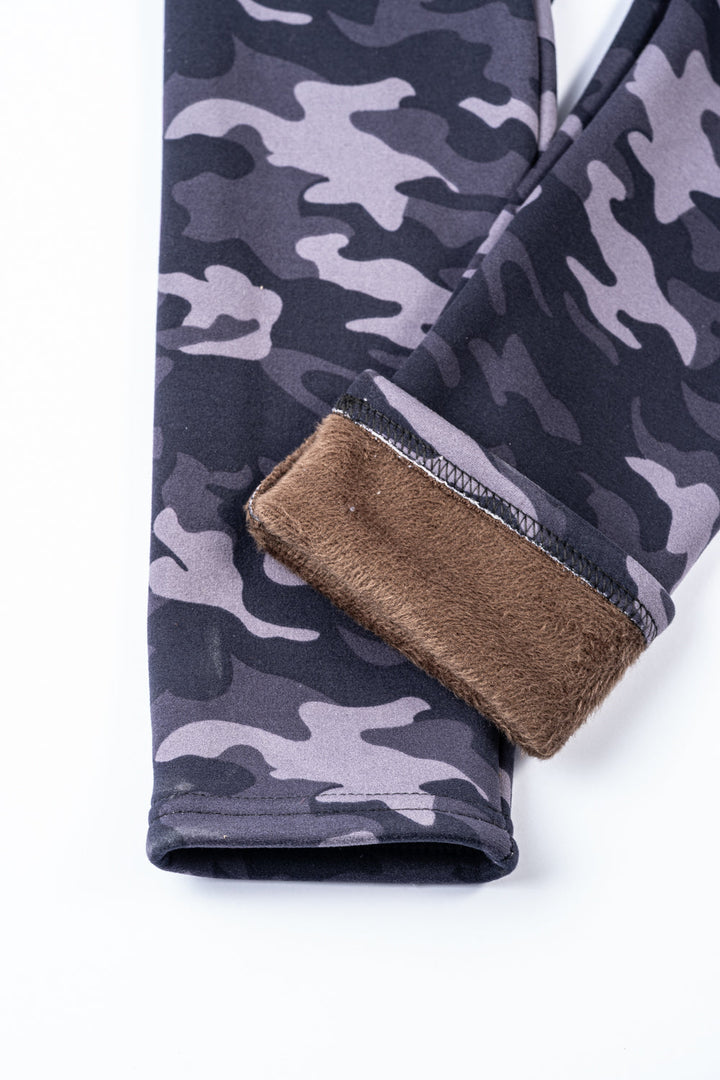 Purple Camouflage - Cozy Lined Leggings