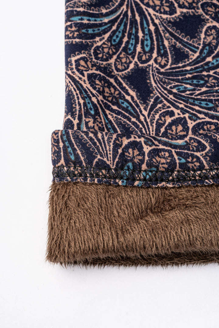 Leaf Print - Cozy Lined Leggings