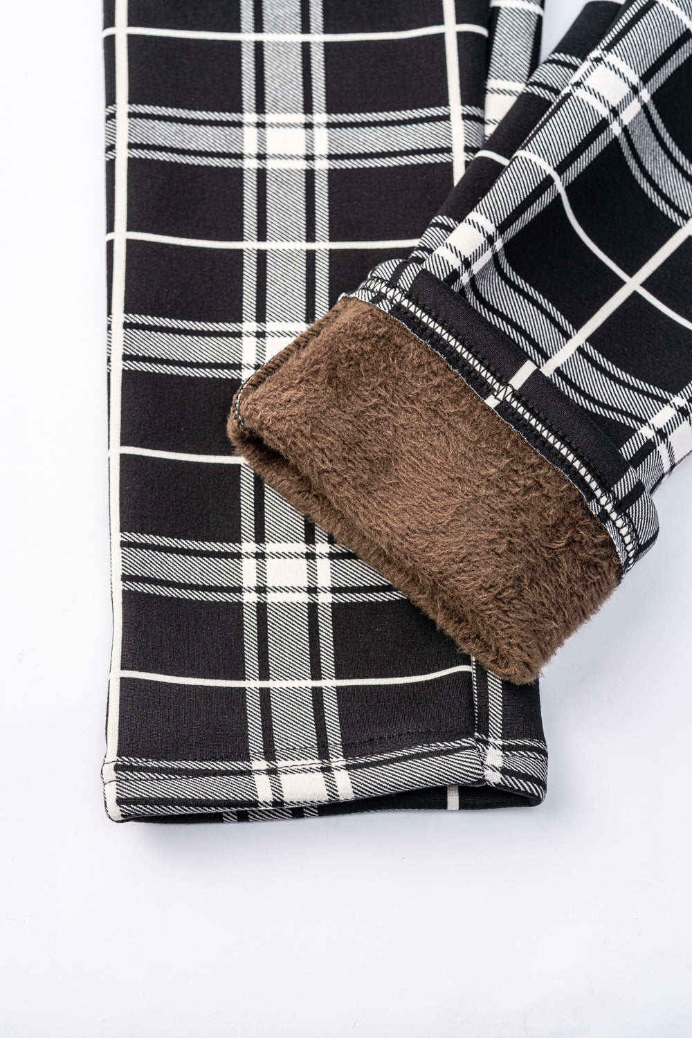 B&W Plaid - Cozy Lined Leggings