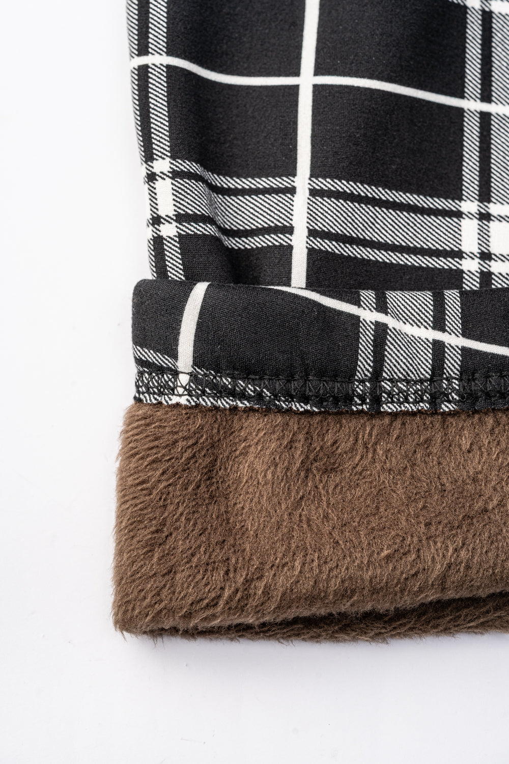 B&W Plaid - Cozy Lined Leggings
