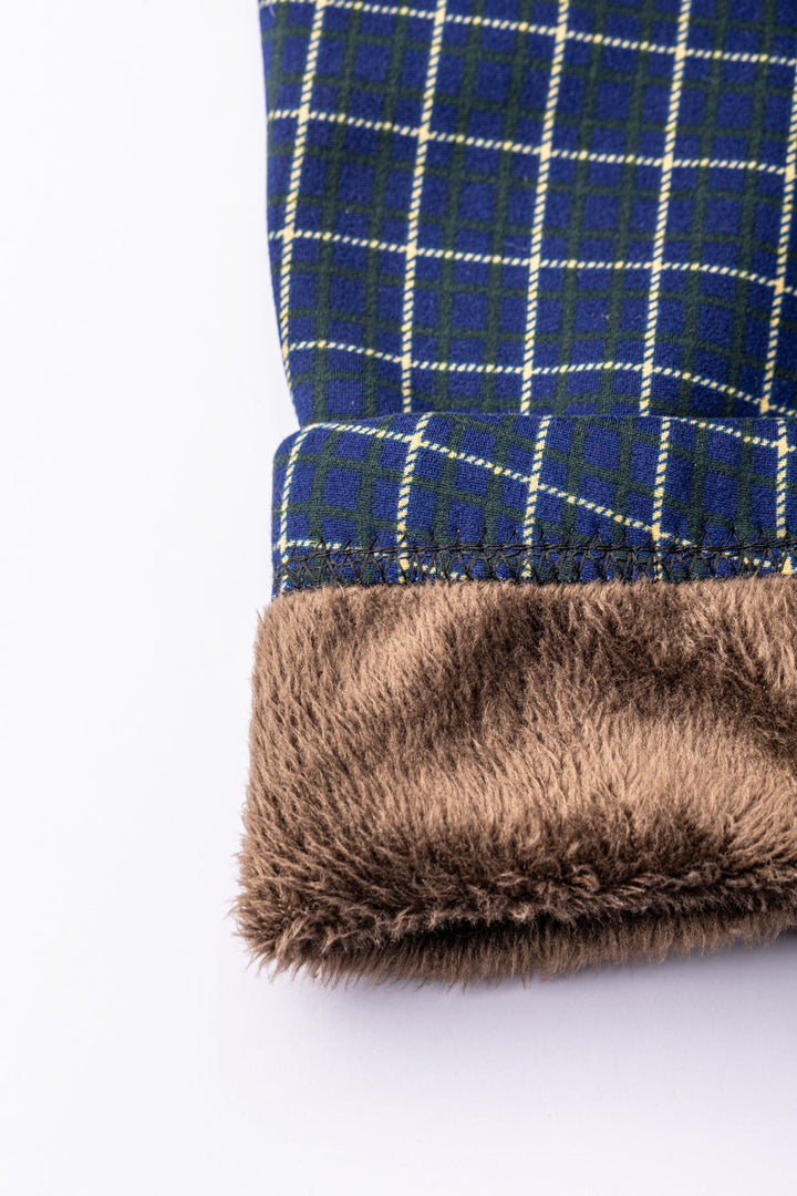 Blue Checkers - Cozy Lined Leggings