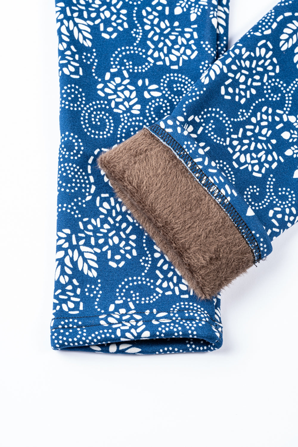 Blue & White Design - Cozy Lined Leggings