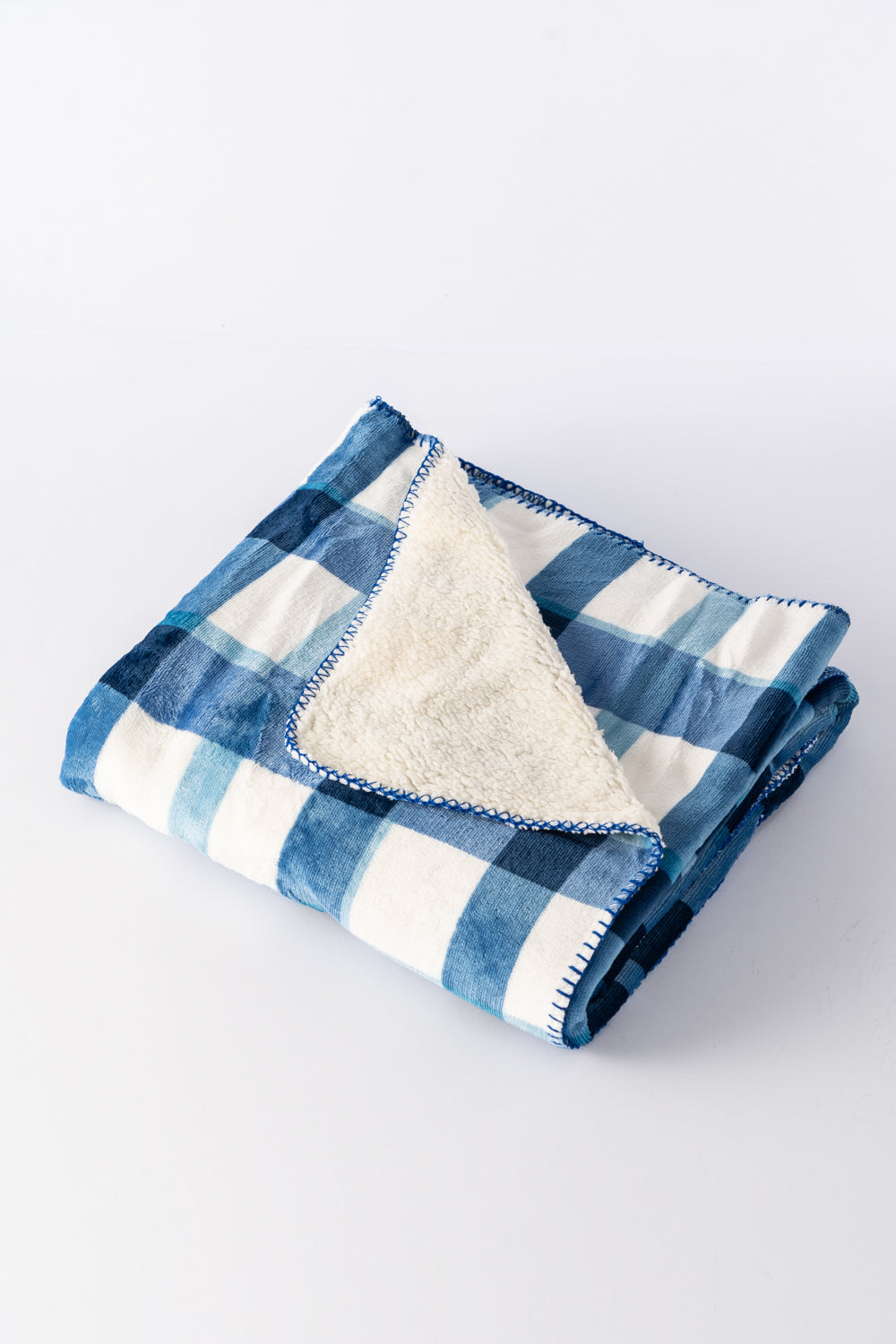 Blue Plaid - Sherpa Blanket