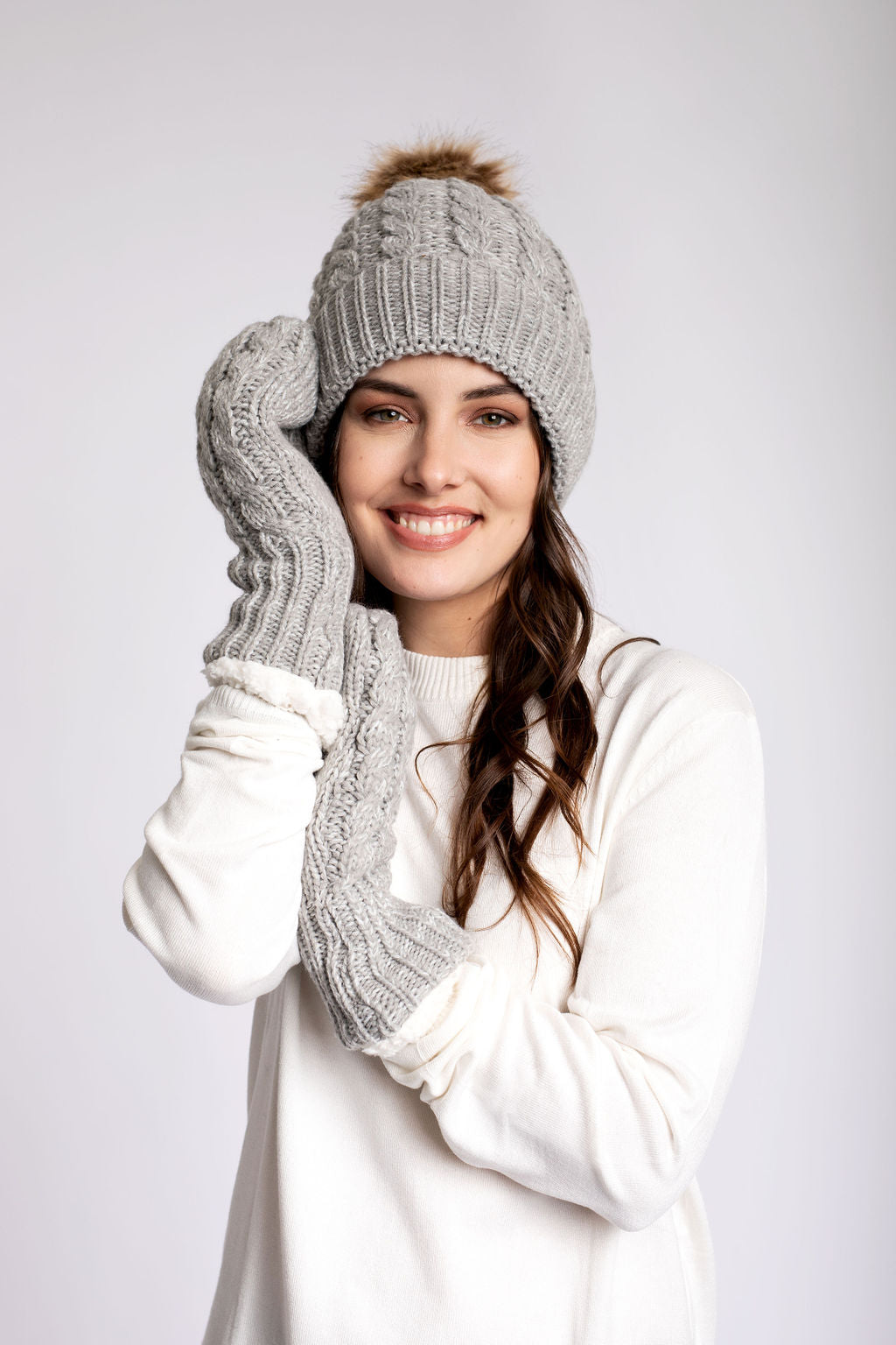 Grey - Cozy Lined Mittens