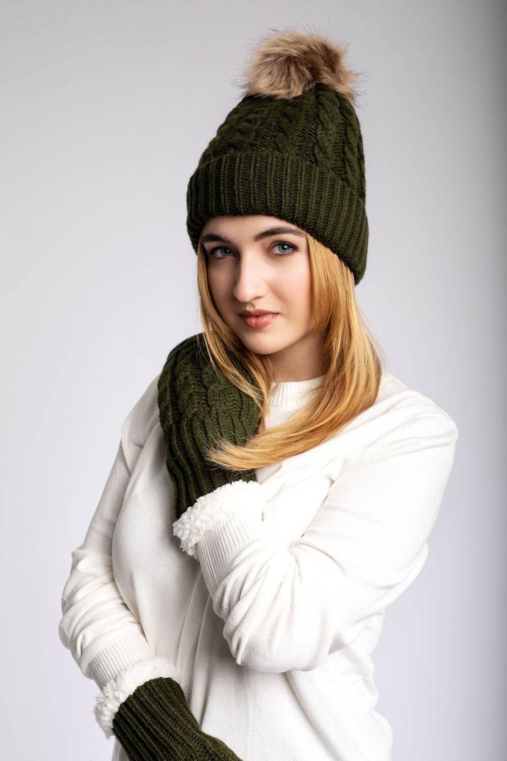 Green - Cozy Lined Mittens