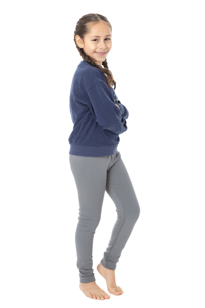 Stormy Grey Kid's - Cozy Lined Leggings