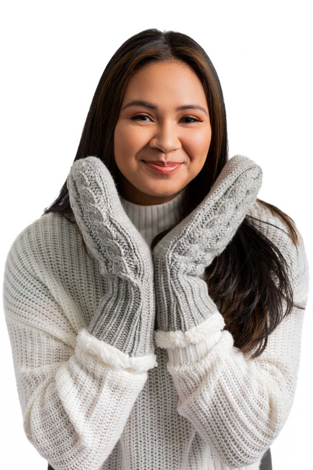 Grey - Cozy Lined Mittens
