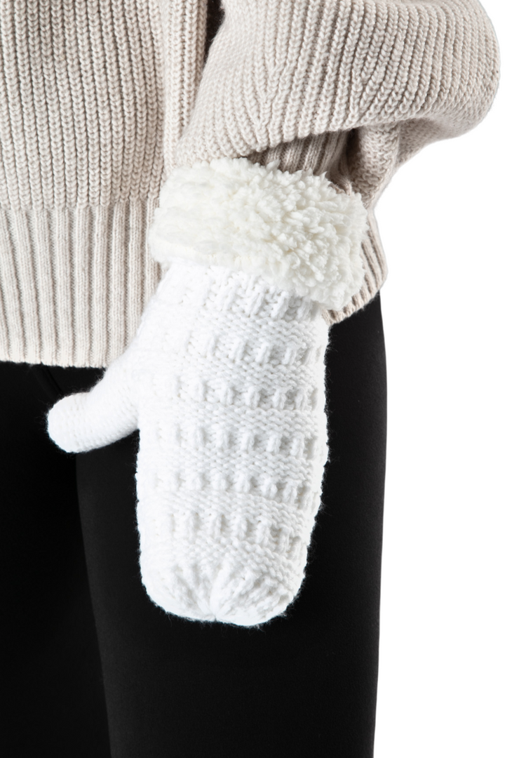 White - Cozy Lined Mittens