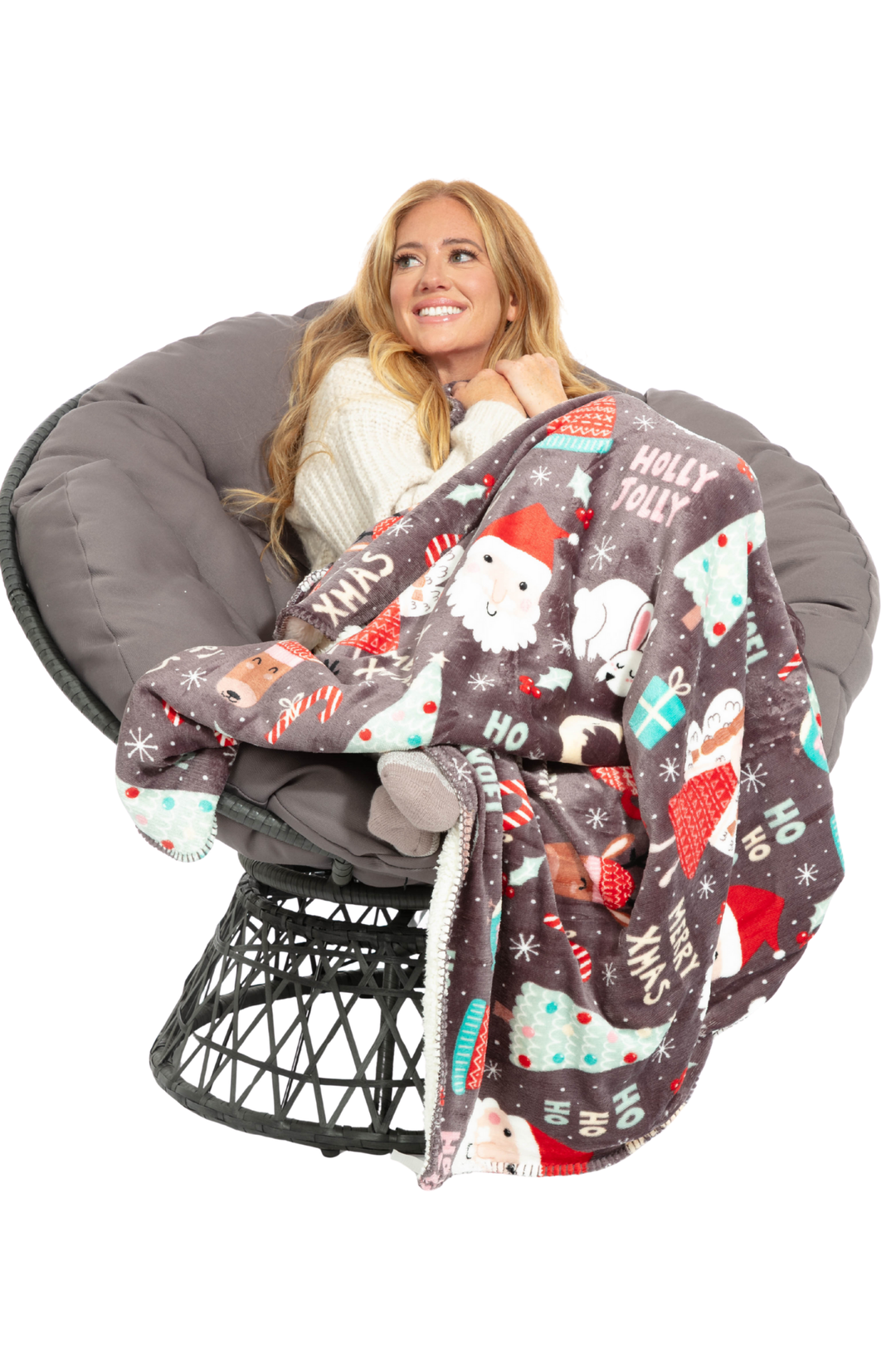 Holly Jolly Xmas - Sherpa Blanket