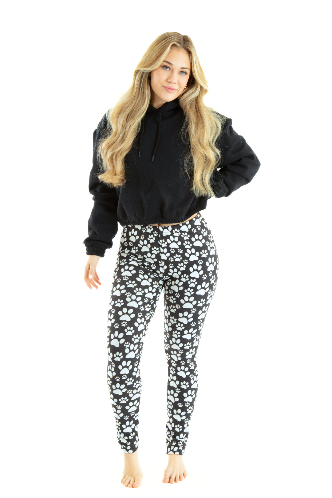 White Paws - Cozy Lined Leggings