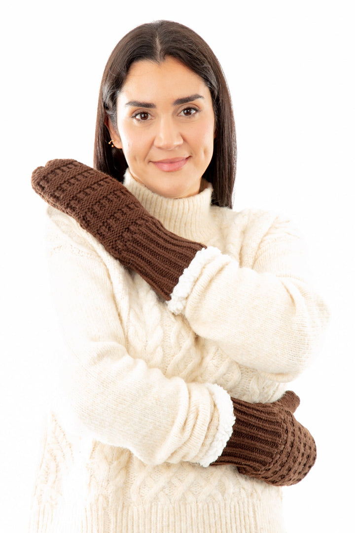 Brown - Cozy Lined Mittens
