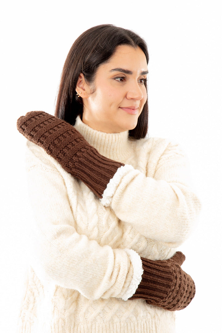 Brown - Cozy Lined Mittens