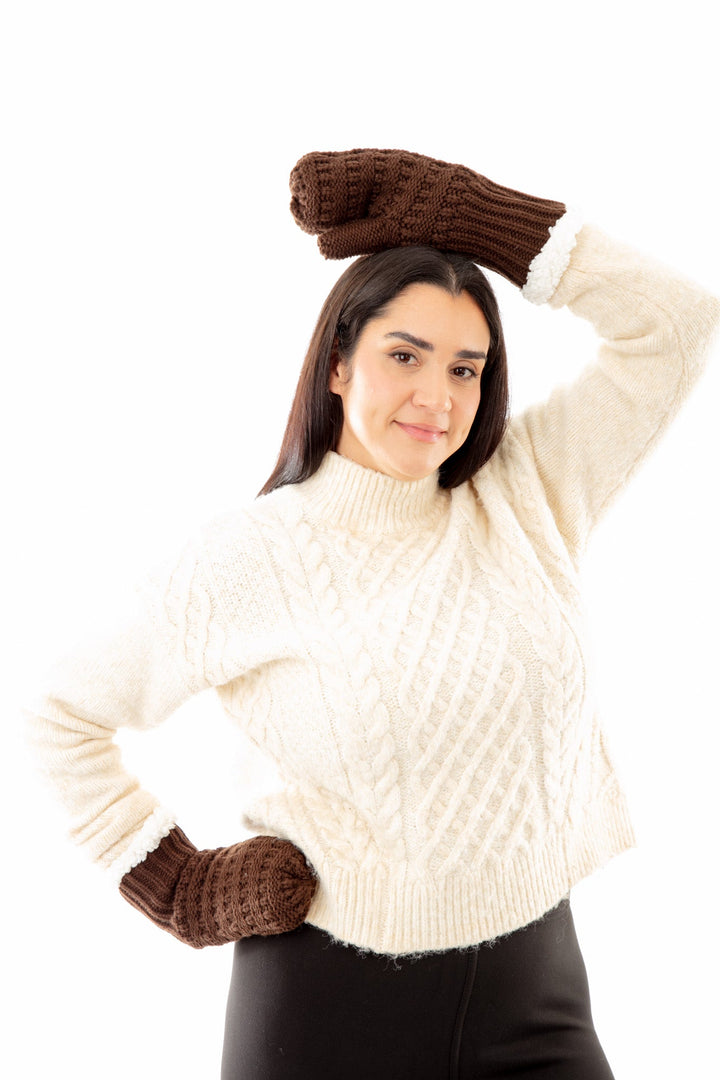 Brown - Cozy Lined Mittens