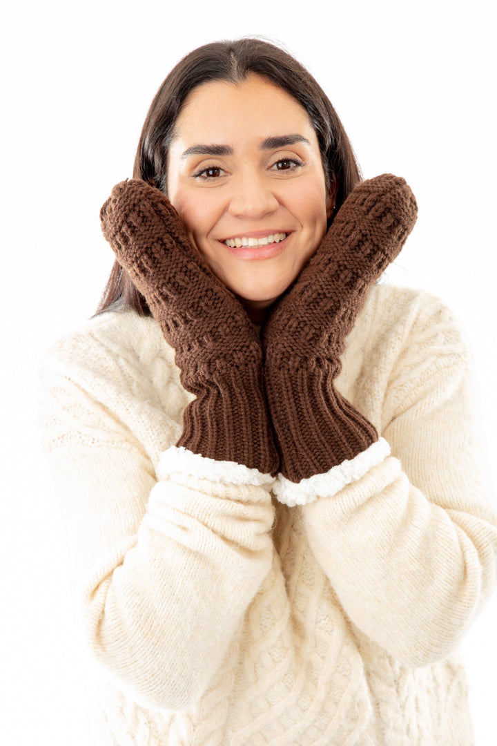 Brown - Cozy Lined Mittens