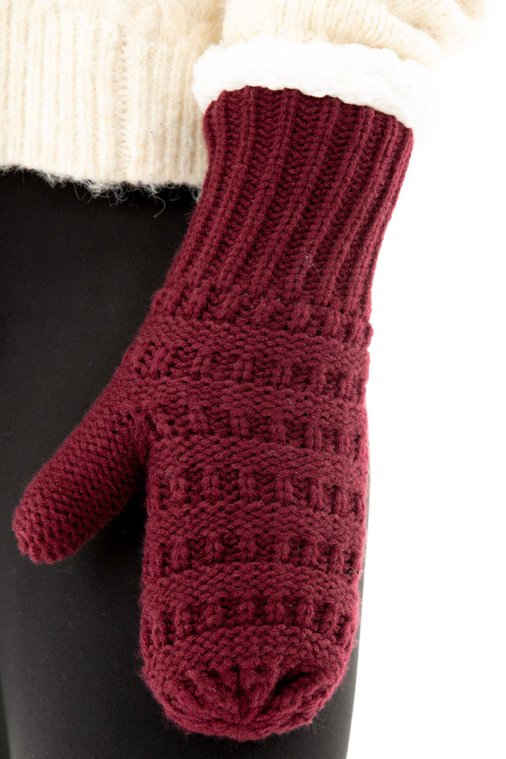 Dark Cherry - Cozy Lined Mittens