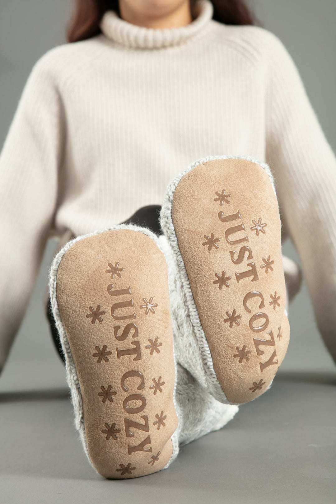 Light Grey - Cozy Slipper Socks