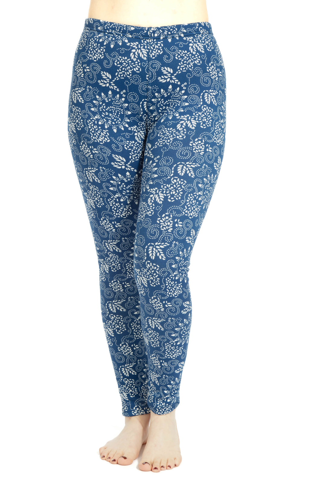 Blue & White Design - Cozy Lined Leggings