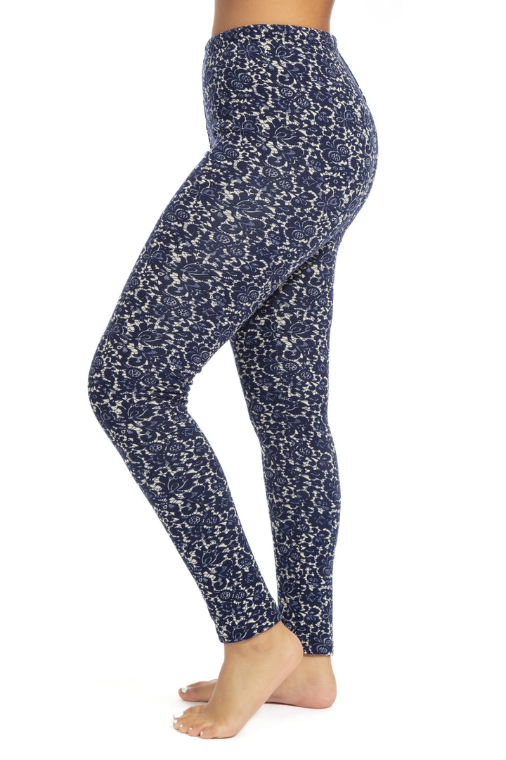 Blue Pattern - Cozy Lined Leggings
