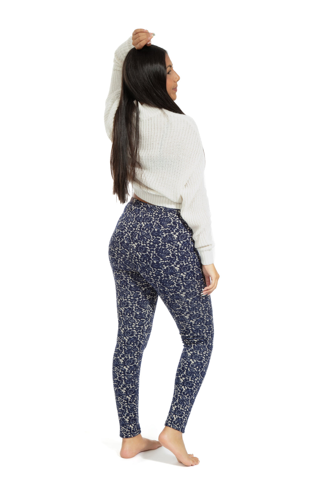 Blue Pattern - Cozy Lined Leggings