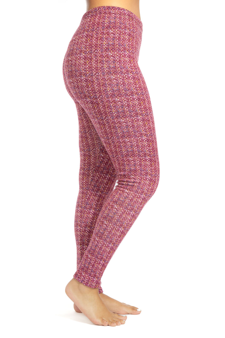 Magenta Tartan - Cozy Lined Leggings