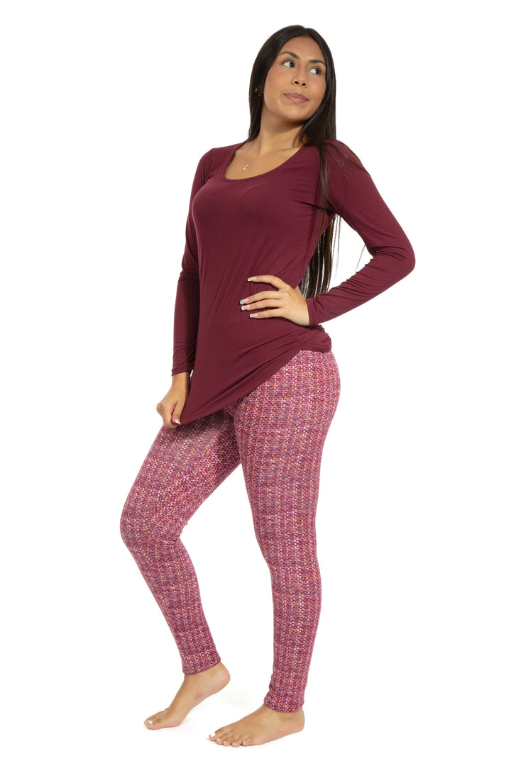 Magenta Tartan - Cozy Lined Leggings