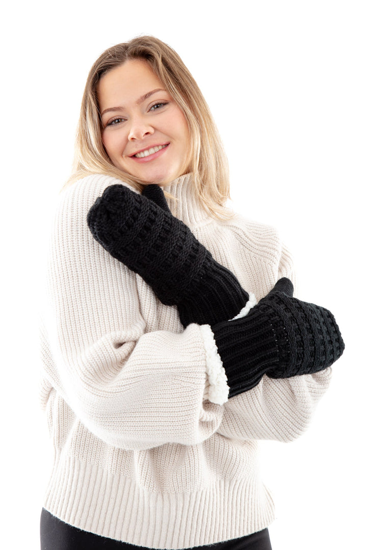 Black - Cozy Lined Mittens