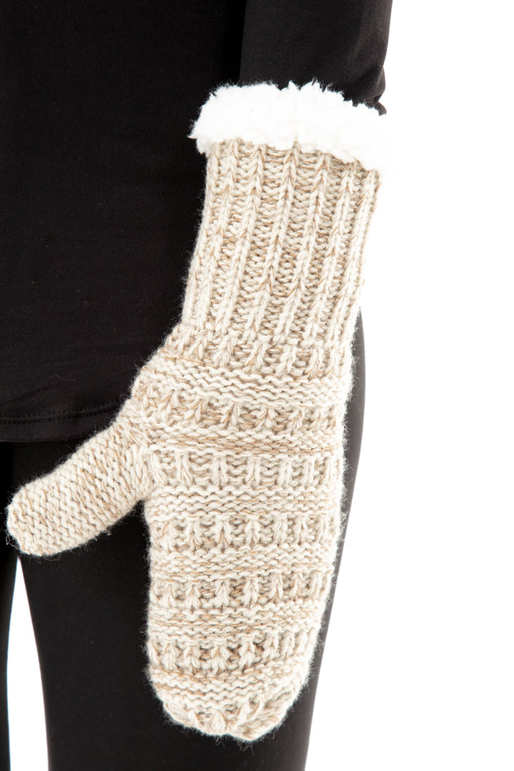 Beige - Cozy Lined Mittens