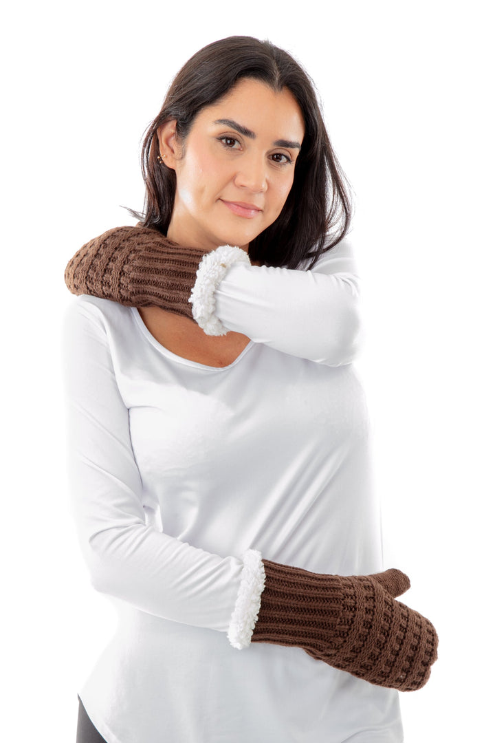 Brown - Cozy Lined Mittens