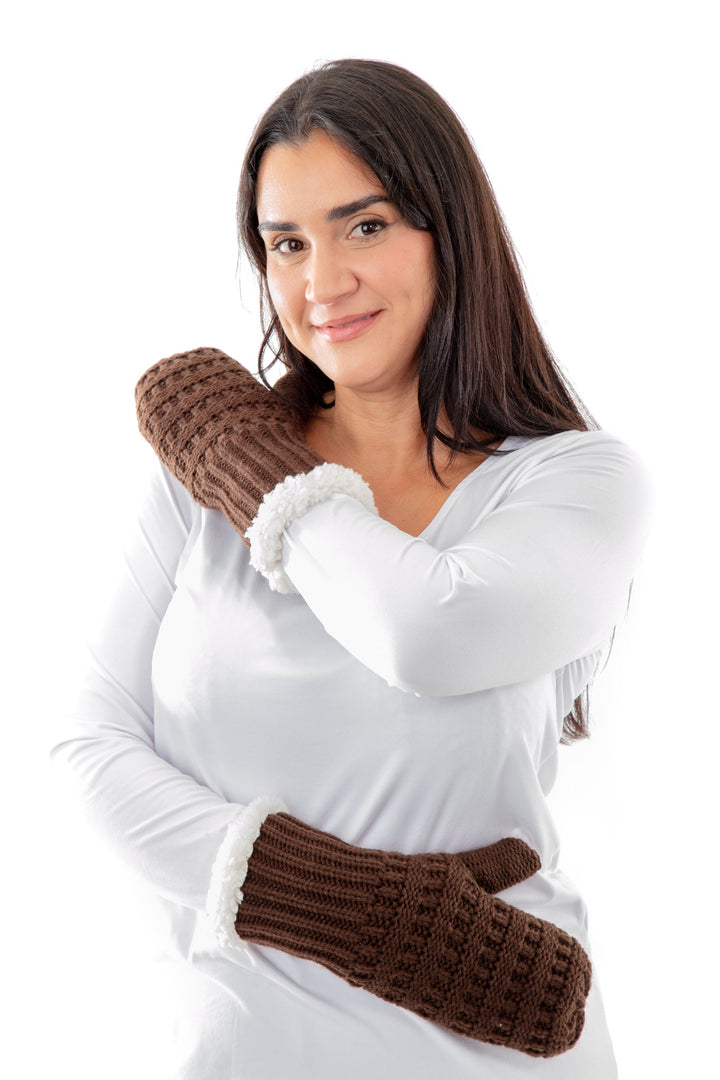 Brown - Cozy Lined Mittens