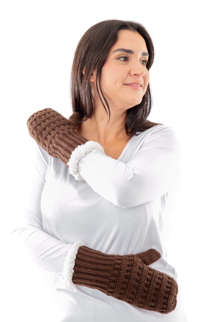 Brown - Cozy Lined Mittens