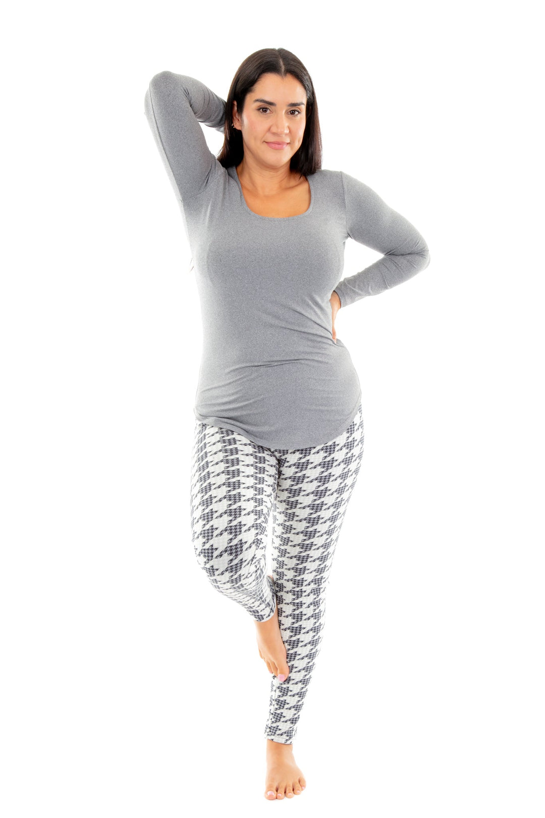 Gray Houndstooth - Cozy Lined