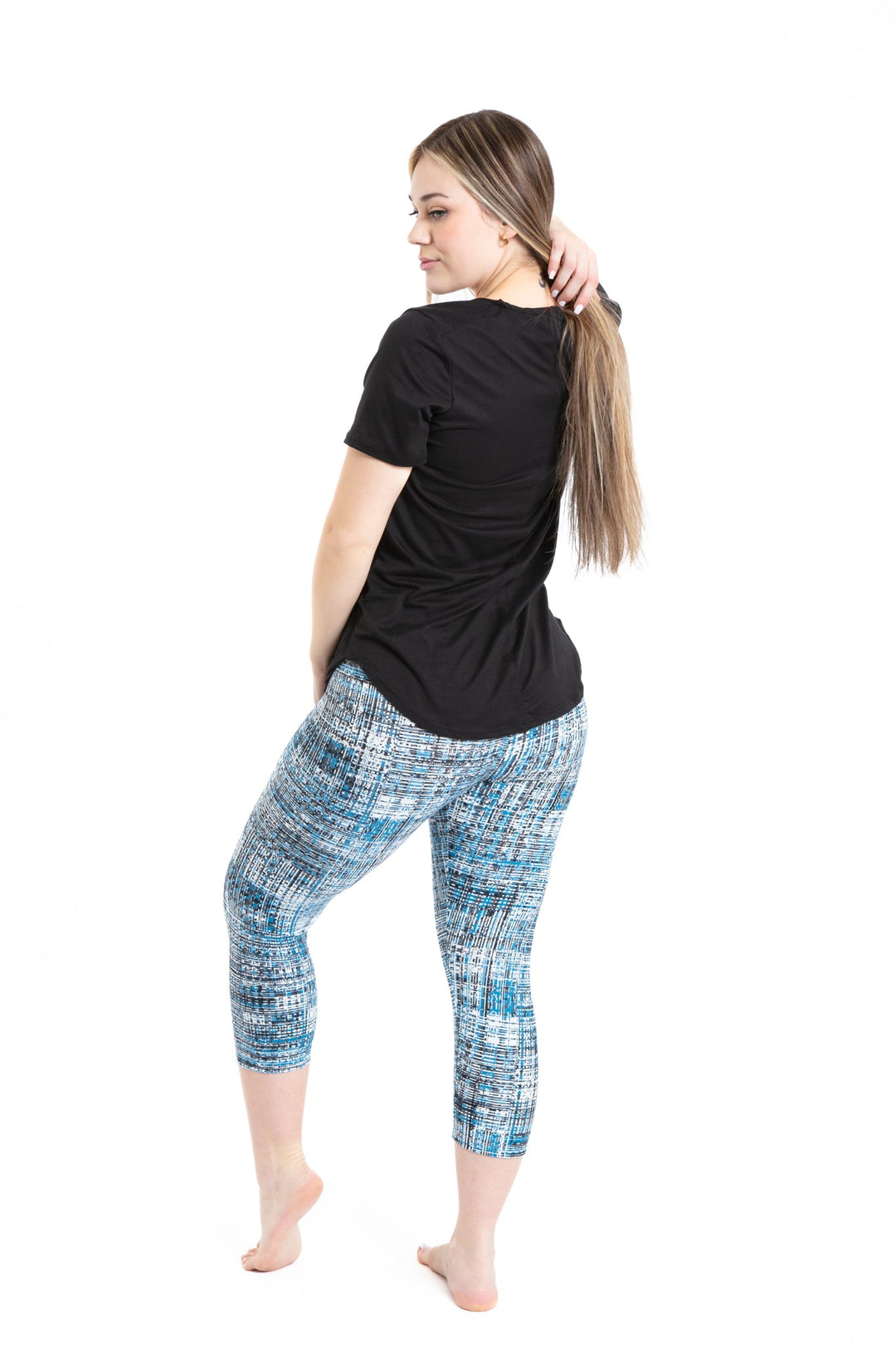 Blue Vintage Lines - Capris