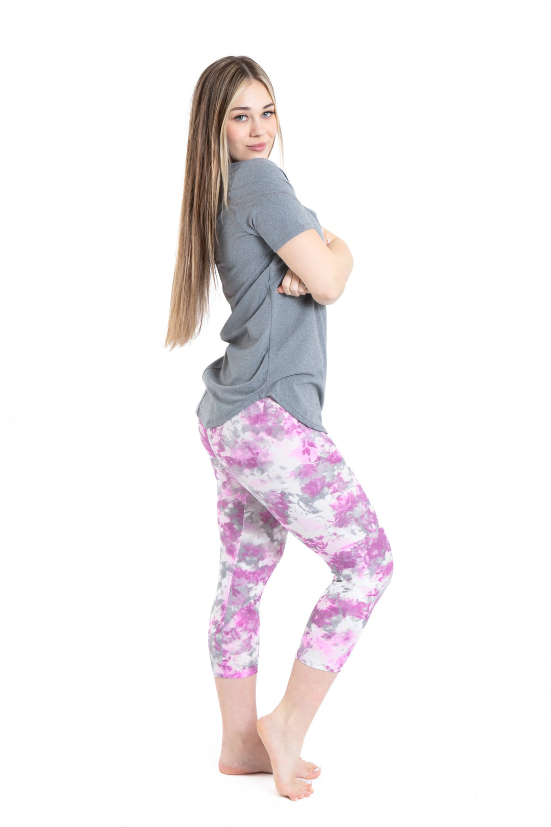 Grey & Pink Dye - Capris