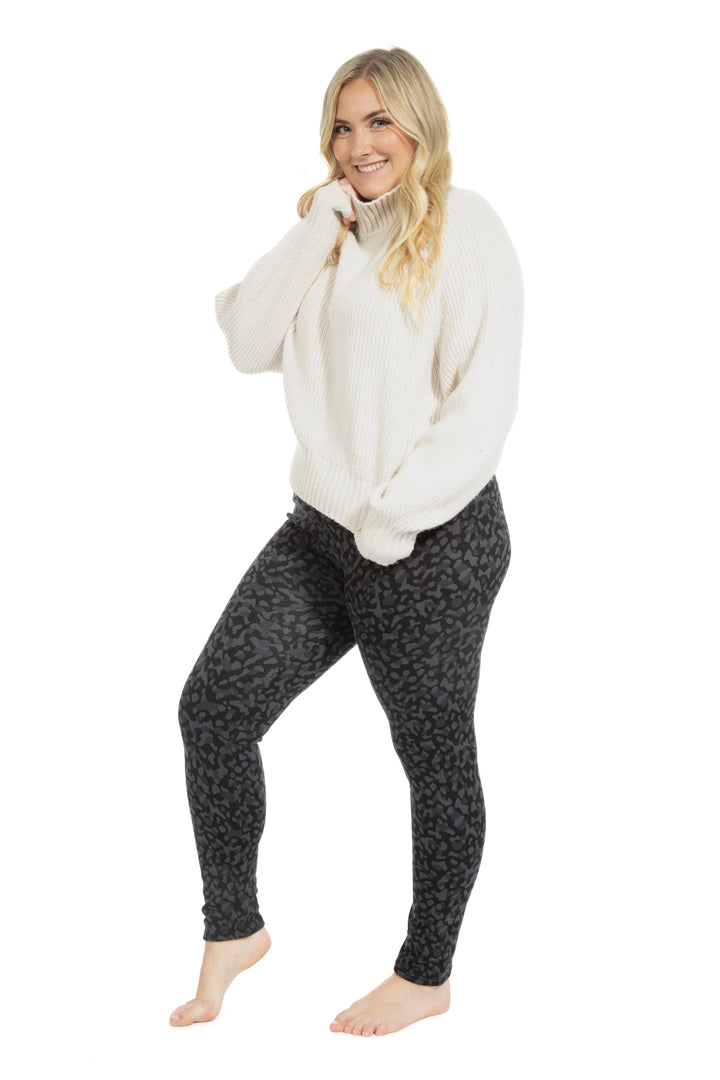 Grey Cheetah - Cozy Lined Leggings
