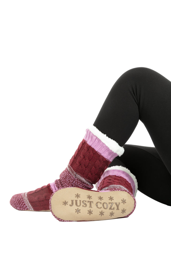 Burgundy - Cozy Slipper Socks