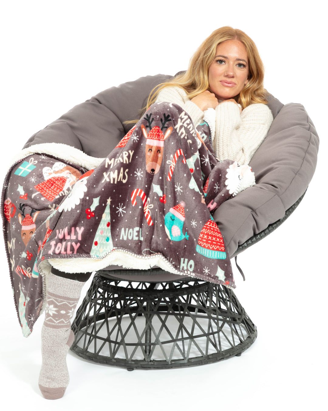 Holly Jolly Xmas - Sherpa Blanket