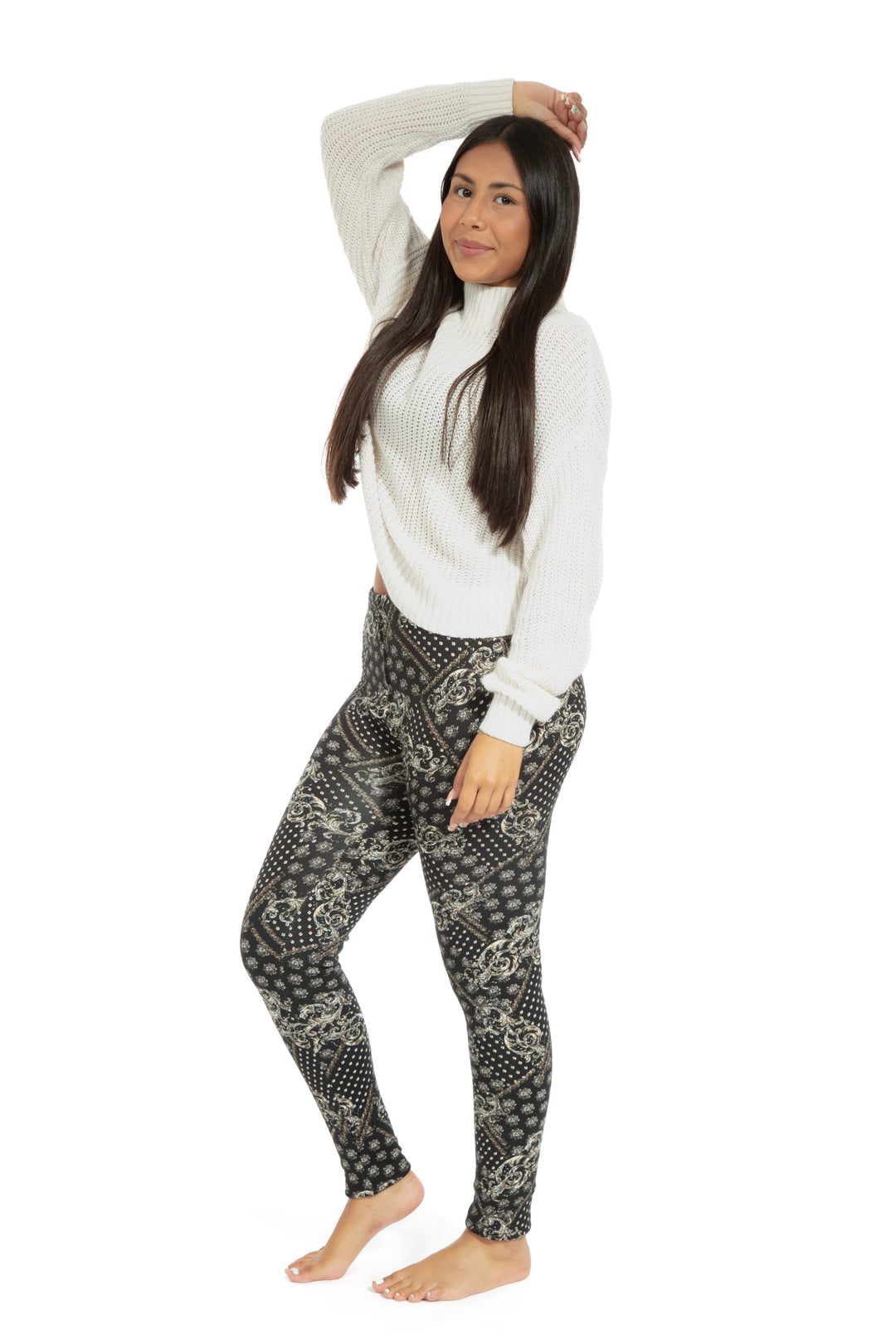 Royal B&W - Cozy Lined Leggings