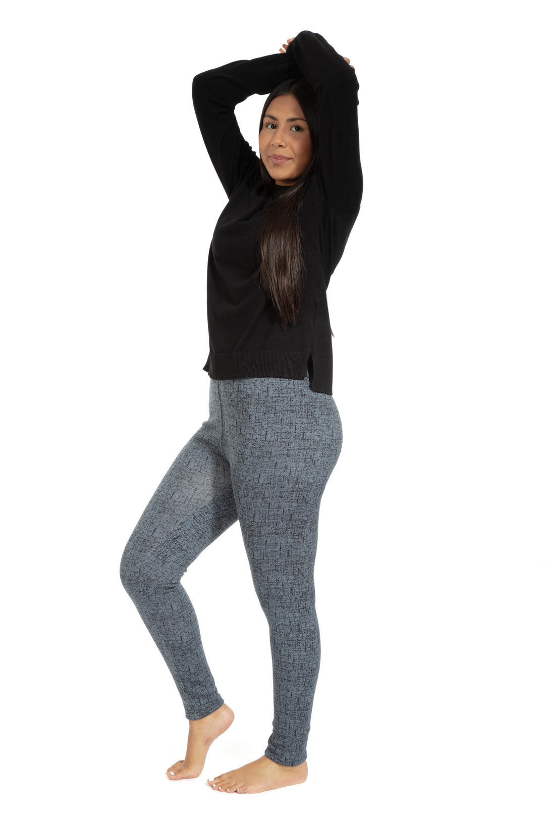 Marbled Gray - Cozy Lined Leggings