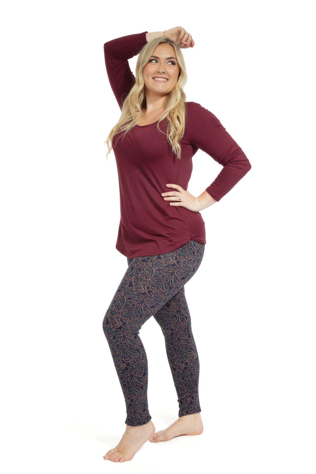 Leaf Print - Cozy Lined Leggings