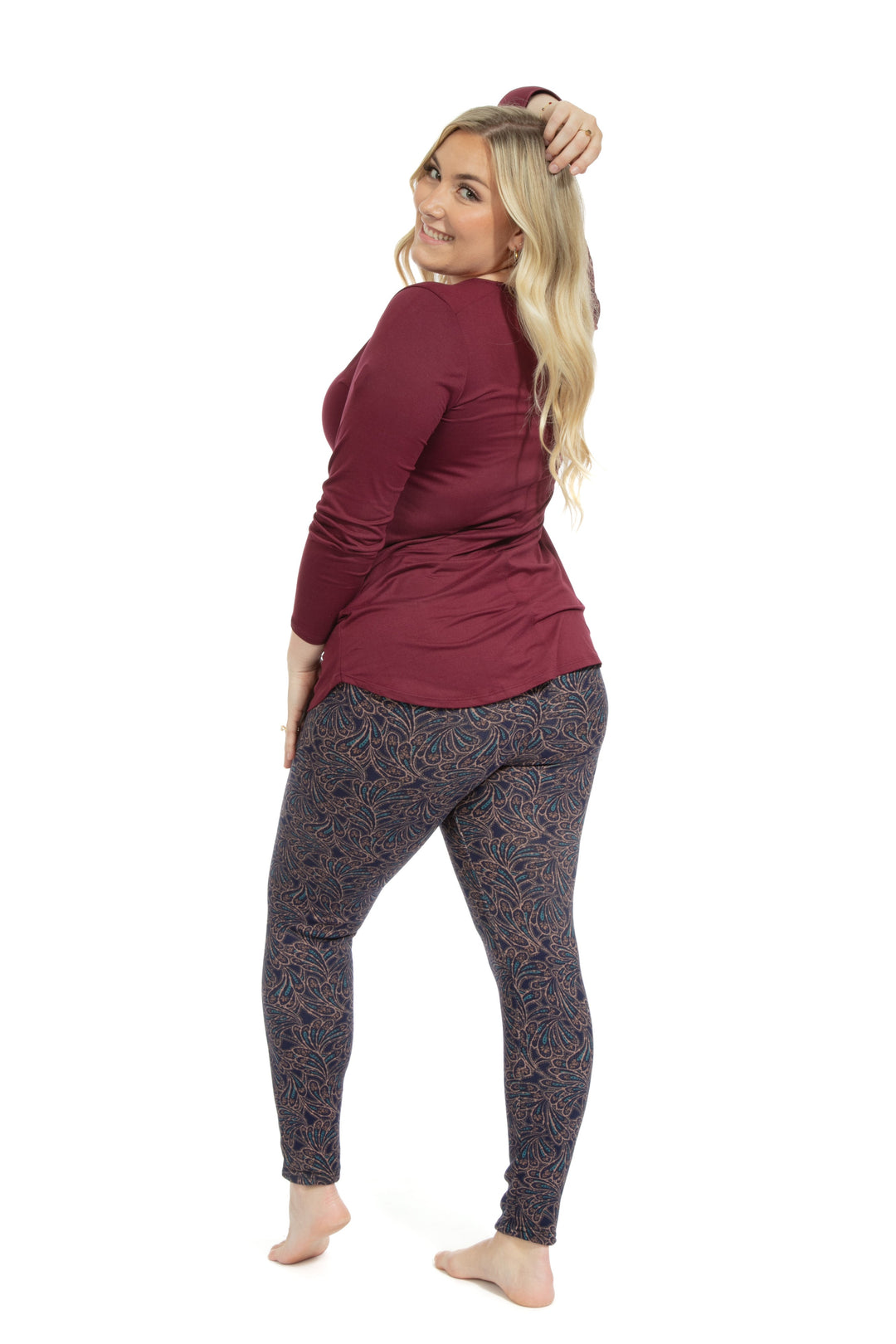Leaf Print - Cozy Lined Leggings