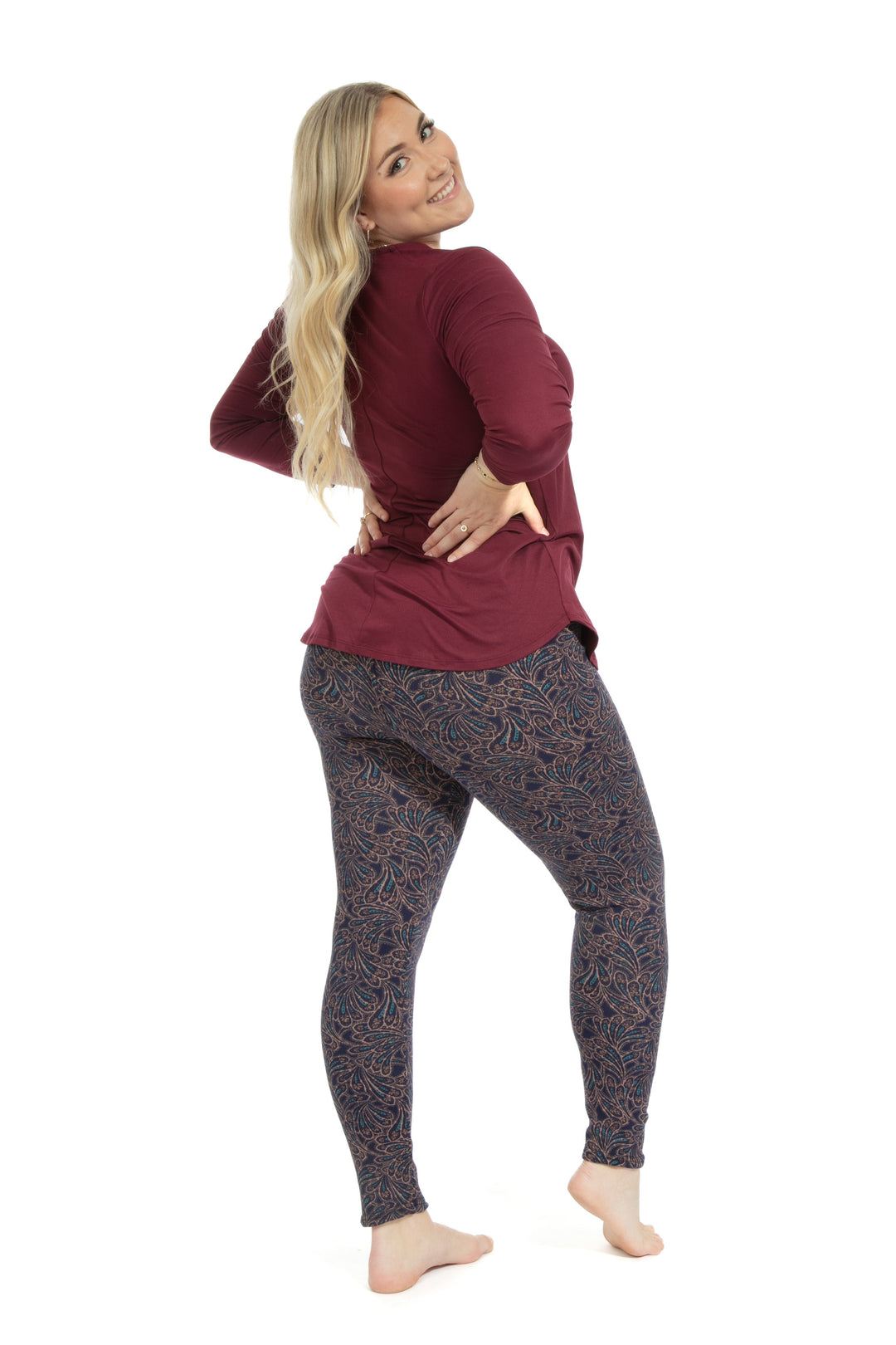 Leaf Print - Cozy Lined Leggings
