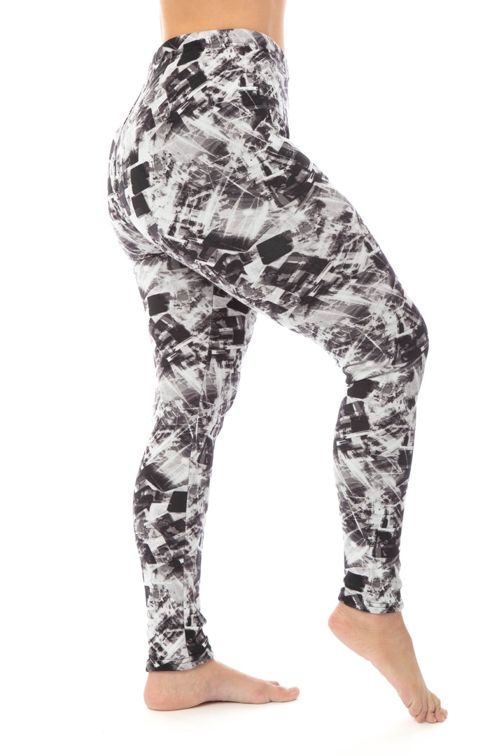 B&W Abstract - Cozy Lined Leggings