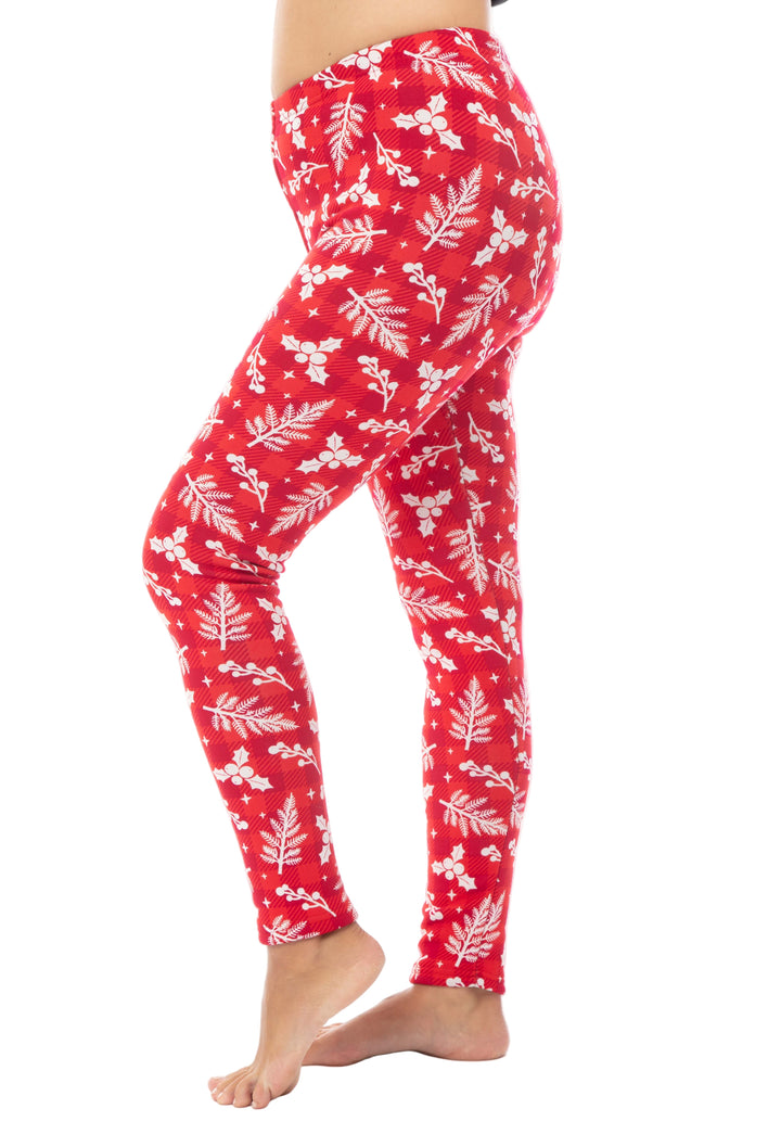 Red & White Xmas - Cozy Lined Leggings