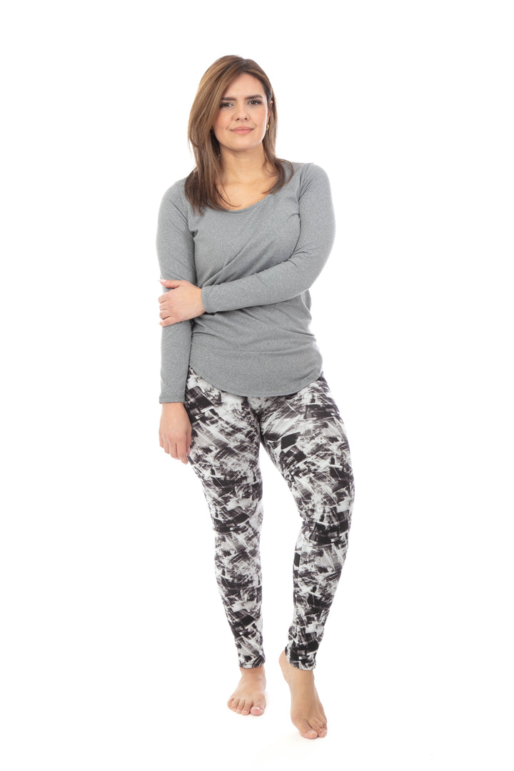 B&W Abstract - Cozy Lined Leggings