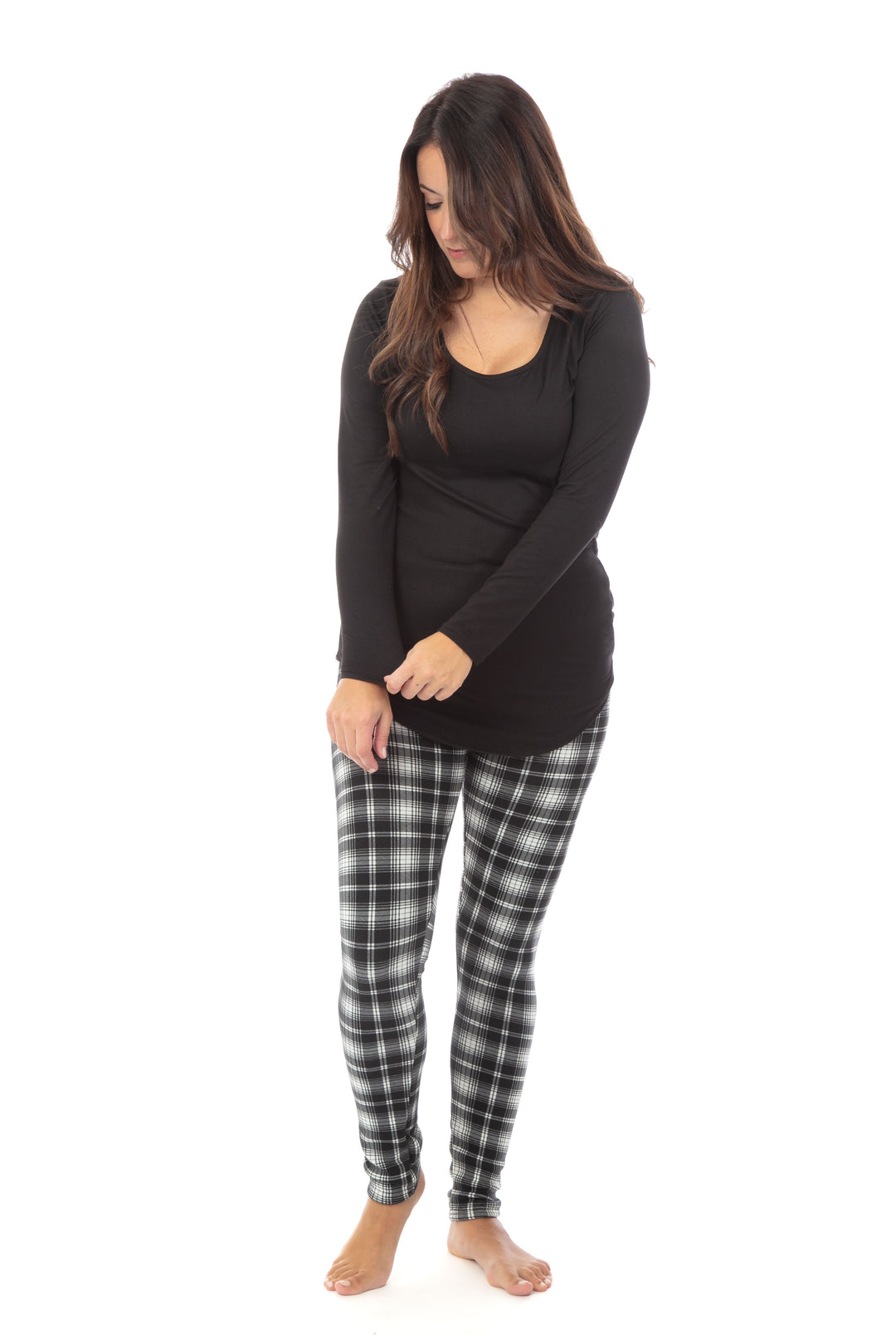 Black & White Scottish - Cozy Lined Leggings