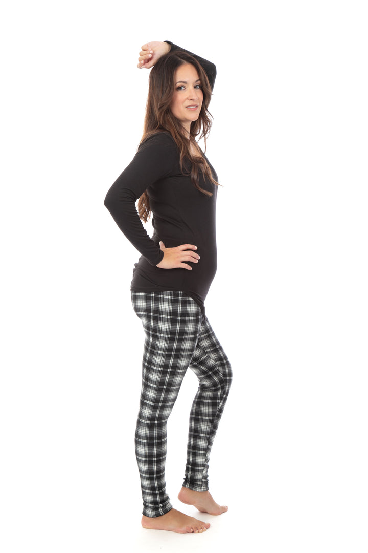 Black & White Scottish - Cozy Lined Leggings