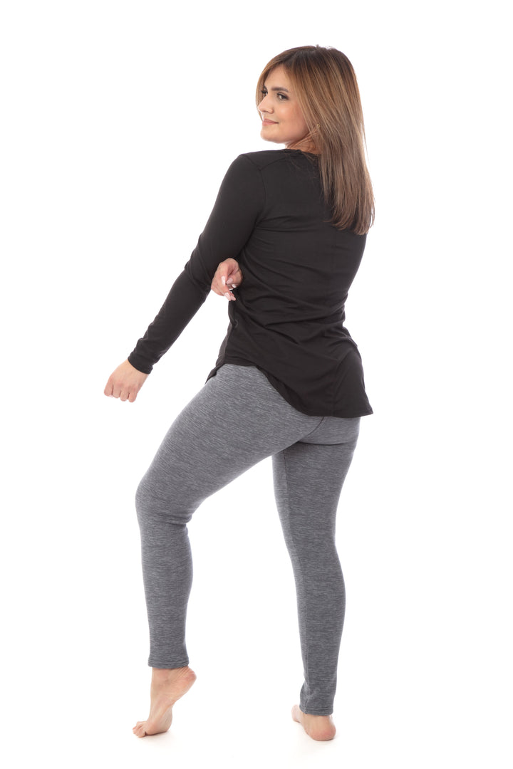 Speckled Gray - Cozy Lined Leggings